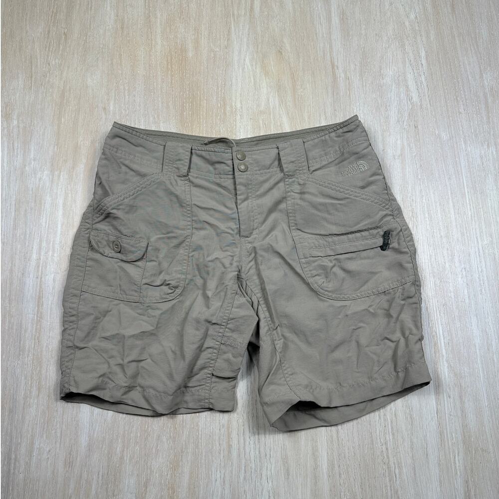 The North Face Paramount Taupe Nylon Hiking Cargo Travel Outdoor Shorts 10